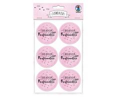 Ursus 59510003F Lot de 24 Autocollants pour Invitation à ma Confirmation Diamètre env. 4,8 cm, Rose
