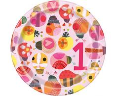 Unique Party- Assiettes en Carton, 73324, Red