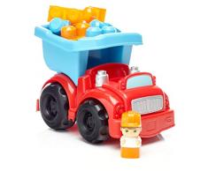 Mega Bloks LilVéhicule Camion Benne, jeu de voiture et de blocs de construction, 6 pièces, jouet pour bébé et enfant de 1 à 5 ans, DYT58