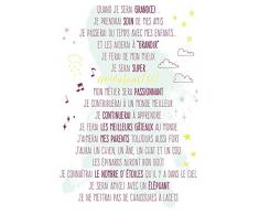 Maildor AD031O - Un sachet M Design 2 planches stickers muraux 34,5x49 cm, Quand je serai grand