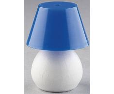 Rulke Rulke010466 Lampe de Table avec Base en Bois et Plastique Bleu écran