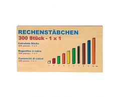 small foot 1136 baguettes de calcul en bois, pour apprendre la table de multiplication, 300 baguettes colorées dans une boîte, à partir de 5 ans