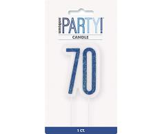 Unique Party- Bougie, 83884, Bleu/argenté