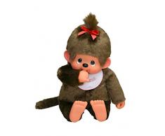 Bandai - Monchhichi - peluche - Fille bavoir rose 80 cm - 25563