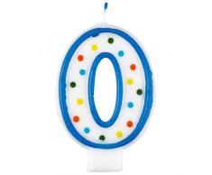 amscan 9900774 7,5 cm Pois Bougie danniversaire Numéro 0