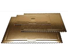 STILCART 123P541 Plat à gâteau rectangulaire en Carton Lisse Or, Couleur
