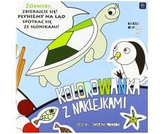 Interdruk MA21X21PZ Livre de coloriage 20 Autocollants Motif Animaux Aquatiques Multicolore 21 x 21 cm