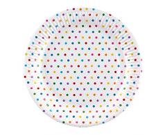 Neviti 678238 Carnaval Pois Assiette, Multicolore