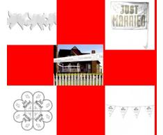 Folat Just Married Guirlande de fanions avec Lettres 10 m