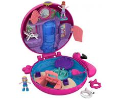 Polly Pocket Coffret Univers La Piscine du Flamant Rose avec 2 mini-figurines et accessoires, autocollants et 5 surprises cachées, jouet enfant, FRY38