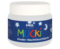 Kreul 24500 Mucki Peinture pour enfant lavable à base deau, sans parabène, sans gluten, sans lactose, végétalien, avec doigts, pinceau et spatule, 150 ml