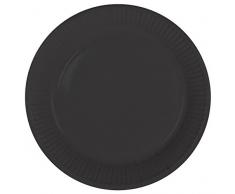 Folat Assiettes Jetables Couleur Noir, 50610