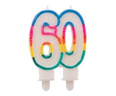 Folat Glitter Bougie 60 Anniversaire