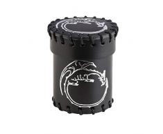 Q-Workshop Qwocdra1 Qworkshop Cuir Dragon dés Tasse, Noir, Multicolore
