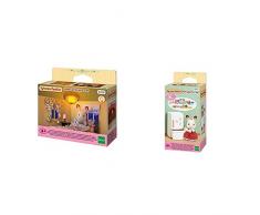 SYLVANIAN FAMILIES- Home Interiors Set Décoration Lampe Et Rideaux, 4268, Multicolore, Norme & 5021 - Set Réfrigérateur - Mini-Poupée