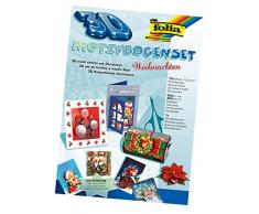 Folia 1409–3D Motif Arc de Noël avec pastilles adhésives et Ciseaux, DIN A4, 10 Feuilles, Multicolore