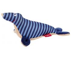 sigikid 40986, fille et garçon, hochet en tissu phoque, bleu/beige, Toy Ahoi!