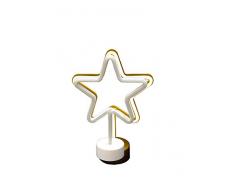 Classic Line 0896-017 Lampe LED néon Motif étoile de Noël Hauteur env. 30 cm, Blanc