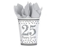 Amscan International 9902200 266 ML Sparkling Noces dargent Papier Tasses