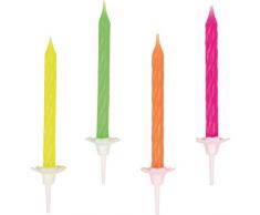 amscan - 551819 - 10 Bougies Anniversaire Néon