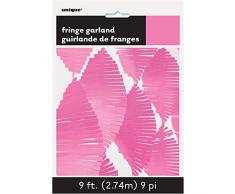 Unique Party 63637 2,7 m Guirlande de Papier de Soie Rose Vif Frange