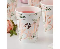 Ginger Ray Lot de 8 gobelets en papier pour enterrement de vie de jeune fille Doré rose