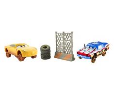 Disney Pixar Cars Voitures Crazy 8 Crasher Rétro friction, 2 véhicules fous cabossés, Cigalert & Cruz Ramirez, jouet pour enfant, FCW09
