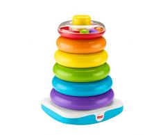 Fisher-Price Pyramide Arc-en-Ciel géante, jouet bébé à empiler de 35 cm avec 6 anneaux colorés, 12 mois et plus, GJW15