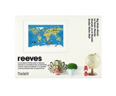 Reeves Poster à Colorier Carte du Monde, Autre, Multicolore, 2,2 x 29 x 21 cm