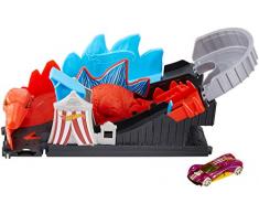 Hot Wheels City Attaque du Stegosaure, coffret de jeu pour petites voitures à connecter avec circuit et pistes, jouet pour enfant, GBF93