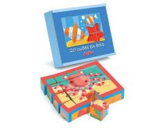 JeuJura - Jouet en bois - Eveil - Jeu De 20 Cubes Marin