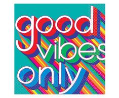 Amscan International 512744 Lot de 16 serviettes de table Motif années 70