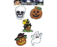 Widmann 1160 F ? vetrofanie Sticker Autocollants avec Paillettes en thème Halloween, 5 sujets