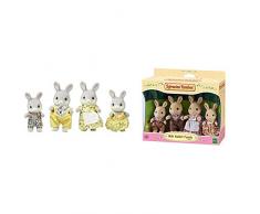 SYLVANIAN FAMILIES - 3134 - Famille Lapin - Mini Poupée & 3144 - Famille Lapin Crème - Mini Poupée