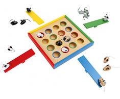 Small foot 7959 Jeu dhabileté souris sauteuses en bois, jeu de société pour 1 à 4 joueurs, dès 3 ans