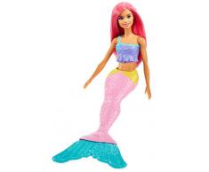 Barbie Dreamtopia poupée sirène cheveux roses et tenue multicolore, jouet pour enfant, GGC09