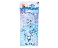 Disney Frozen 75315 – Bijoux Set avec chaîne et 6 Cheveux Stickers, 13 x 21 cm, Multicolore