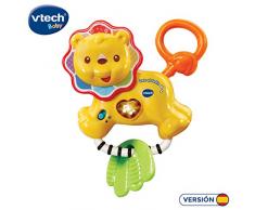 VTech Baby – Leo Le Lion, hochet Anneau de Dentition bébé interactif avec Plus de 30 mélodies, chansons et Phrases (3480 – 508222)
