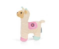 Sterntaler mini doudou Lama Lotte, Hochet intégré, Âge : Dès la naissance, 15 cm, Blanc/Rose