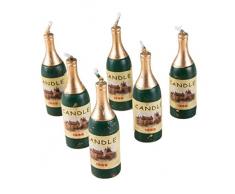 Ptit Clown 80018 Bougie Bouteille de Champagne - Blister de 6 - Multicolore