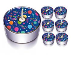 Karaloon l10008–30 – Design Bougies Chauffe-Plat, Party Time Bleu