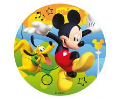 Dekora- Decoration Gateau Anniversaire Mickey Mouse Feuille Azyme-16 cm Diametre, 231364