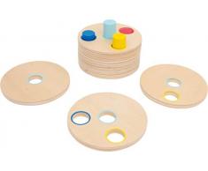 small foot 3386 Jeu de réflexion Logisteck en bois, 8 disques et baguettes colorées sur socle, à partir de 1,5 ans