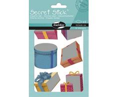 Maildor AE093O - Un sachet de gommettes Secret Stick 2 planches 10,5x16cm, Cadeaux (12 stickers)