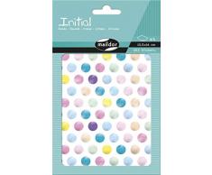 Maildor AE169C - Un sachet de gommettes Initial 4 planches 10,5x16 cm, Mini ronds métal-pastel (452 stickers)
