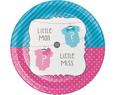 Creative Conversion du Sexe révéler fête Noeud ou Noeud Papillon ? Assiettes en Papier (8 Fils), 22,2 cm