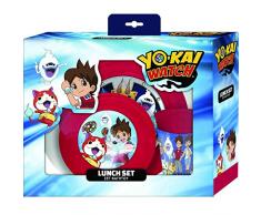 Yo Kai 000570520 Ensemble Assiette Bol, Verre, Multicolore,