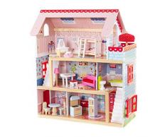 KidKraft Maison de Poupées en Bois Chelsea Incluant Accessoires et Mobilier 3 Étages de Jeu, 65054, 30 cm