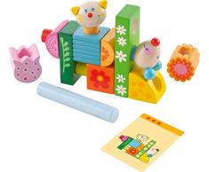 HABA- Jeu à enficher Chat & Souris, 302925, Coloré