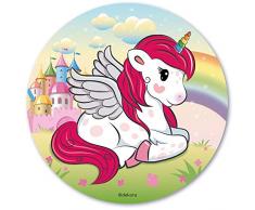 Dekora- Decoration Gateau Anniversaire Feuille Azyme dun Licorne-20 cm Diametre, 145086